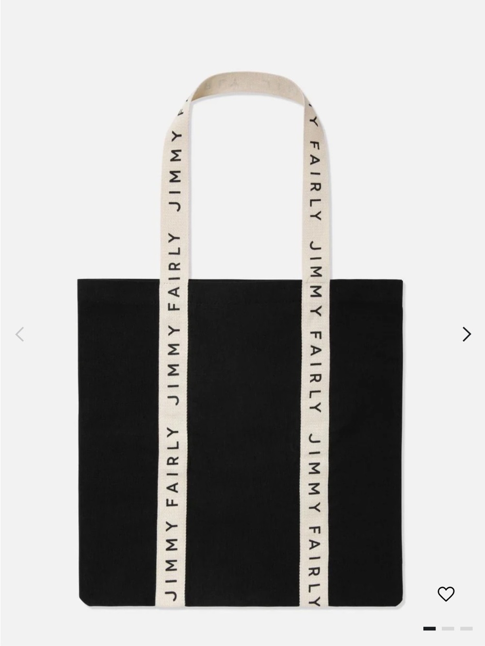 Jimmy Fairly Black Canvas Tote with Branded Cream Straps